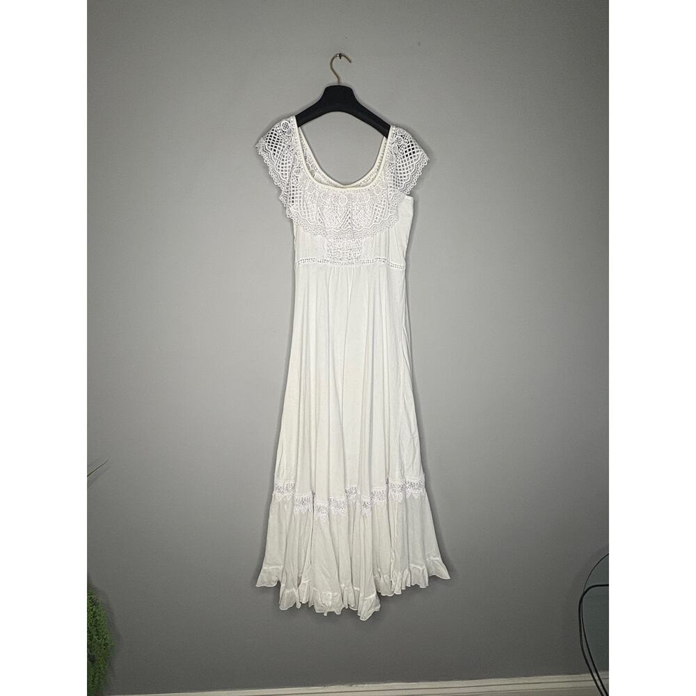Brand New Charo Ruiz Women's Size Large White Louise Long Maxi Dress Summer